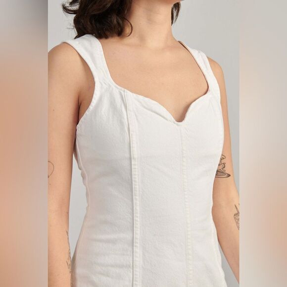 Mara Hoffman Indya Denim Midi Denim Dress White Size 6 MSRP $525 - Picture 6 of 9